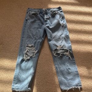 Agolde Relaxed Distressed Gray Jeans